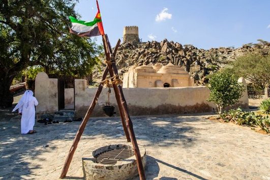 Al Bidya Mosque Fujairah UAE — the oldest mosque in the country surrounded by mountains