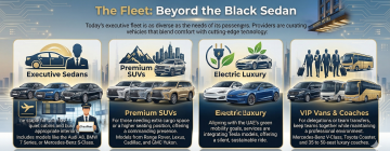 Executive sedans, premium SUVs, electric luxury cars and VIP coaches for corporate travel in UAE