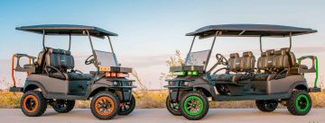 customized golf carts with off road tires LED lights and upgraded design