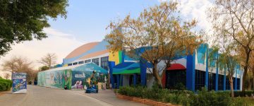 Exterior view of Dubai Dolphinarium building at Creek Park Dubai