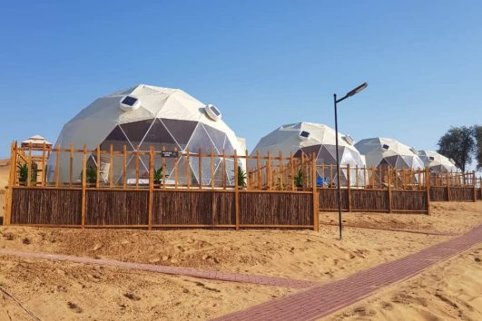 Overnight Desert Camping in Premium Dome Tent with AC & Attached Toilet in Ras al Khaimah