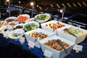 Fresh salad buffet onboard the Royal Dhow Cruise in Dubai Marina.