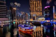 Dhow cruise with fireworks in Dubai Marina