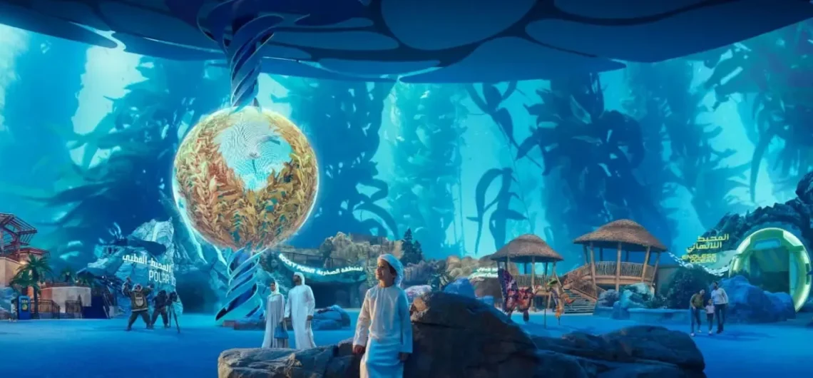 SeaWorld Abu Dhabi's immersive underwater world with marine-themed attractions.