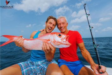 Fishing rods ready on a luxury boat in the middle of the ocean