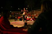 Traditional belly dance performance under the desert night sky