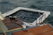 Relaxing Swimming Net on Luxury Yacht