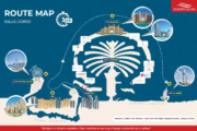 Route map of Dubai Harbour yacht tour covering iconic landmarks