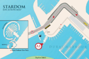 Stardom yacht boarding location map at Dubai Harbour