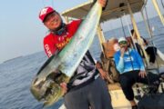 Angler with a large catch on a fishing trip