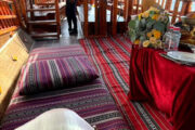 Traditional Arabian-style seating on a dhow cruise.