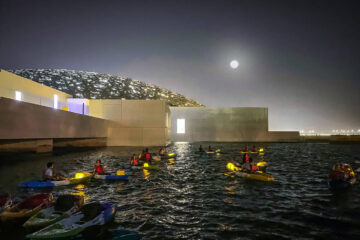 Kayaking under the full moon in Abu Dhabi