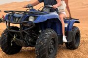 Yamaha Grizzly 350cc quad bike in the desert.