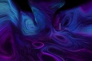 Purple and blue swirling vortex in immersive projection space