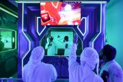 Multiplayer VR gaming session at Pixoul Gaming Abu Dhabi