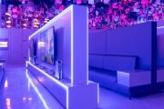 Pixoul Gaming Abu Dhabi PlayStation lounge with neon lights