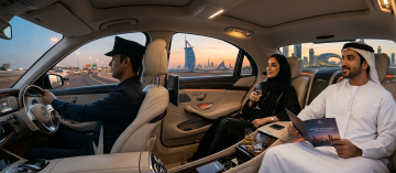 luxury van chauffeur UAE coastal drive premium travel comfort airport transfer style