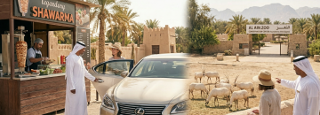 shawarma street food and Al Ain Zoo wildlife with private chauffeur UAE