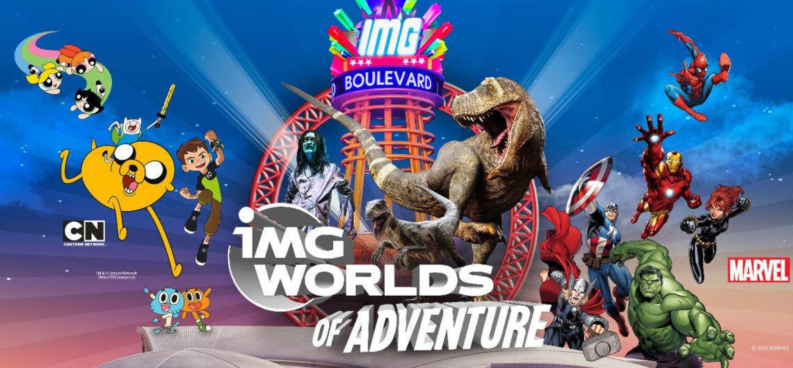 IMG Worlds of Adventure Dubai with Marvel superheroes Cartoon Network characters and dinosaurs
