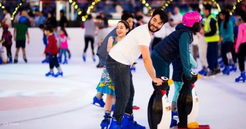 visitors enjoying public skating session Dubai Ice Rink lively atmosphere