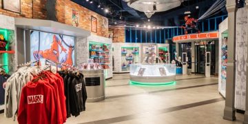 Marvel merchandise store IMG Worlds Dubai souvenirs superhero shop