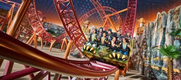 high-speed Predator roller coaster ride in Lost Valley IMG Worlds