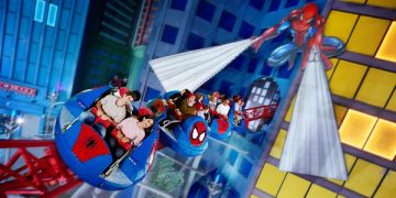 Spider-Man roller coaster ride IMG Worlds indoor theme park Dubai