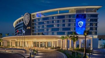 Warner Bros Hotel Abu Dhabi exterior building Yas Island luxury hotel