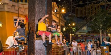 children swing ride IMG Worlds Dubai family indoor theme park attraction