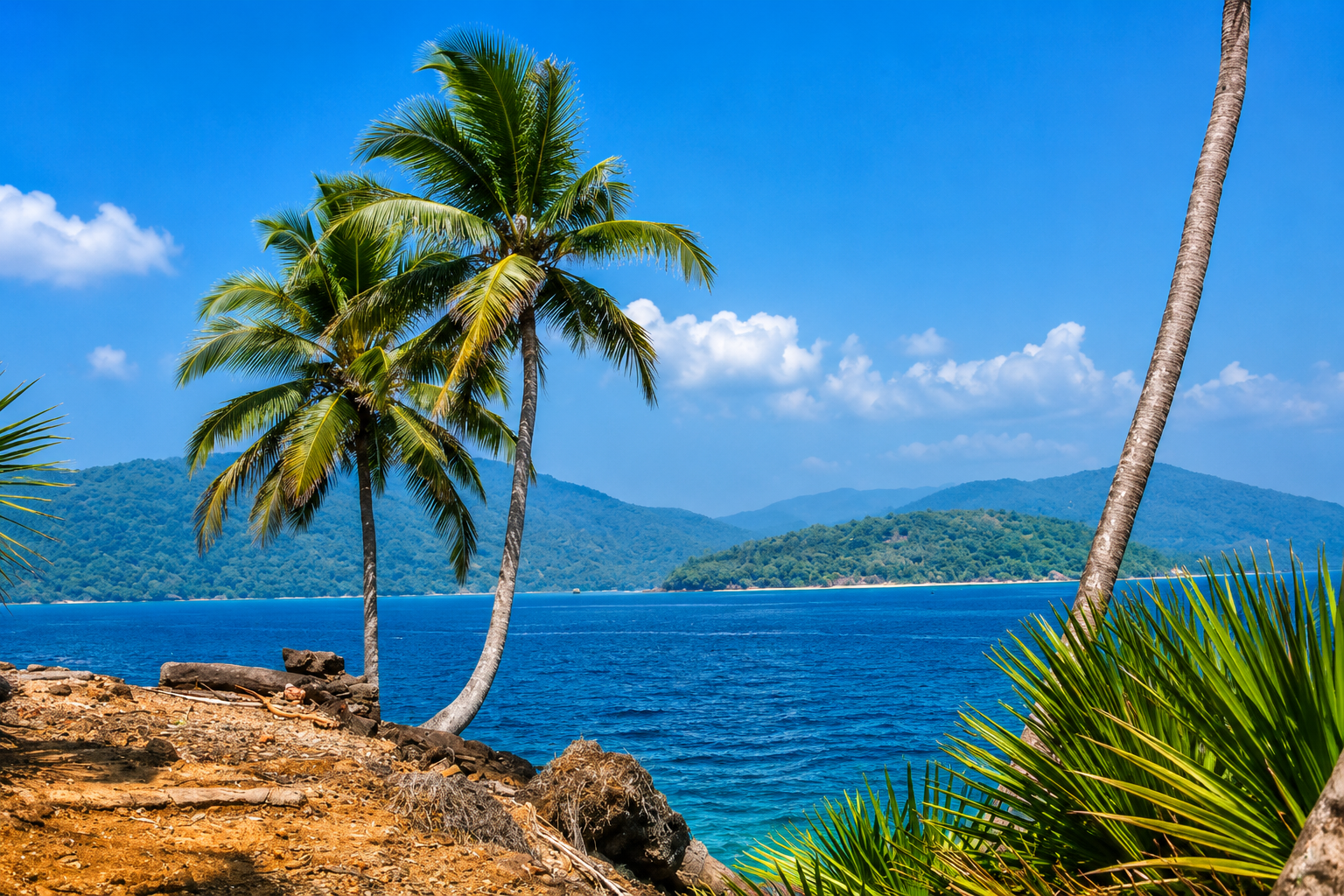 Vista panoramica della costa di Port Blair, Isole Andamane