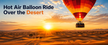 Hot Air Balloon Ride Over the Dubai Desert at Sunrise