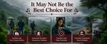 Kerala monsoon travel advice showing travellers who may find rainy season challenging.