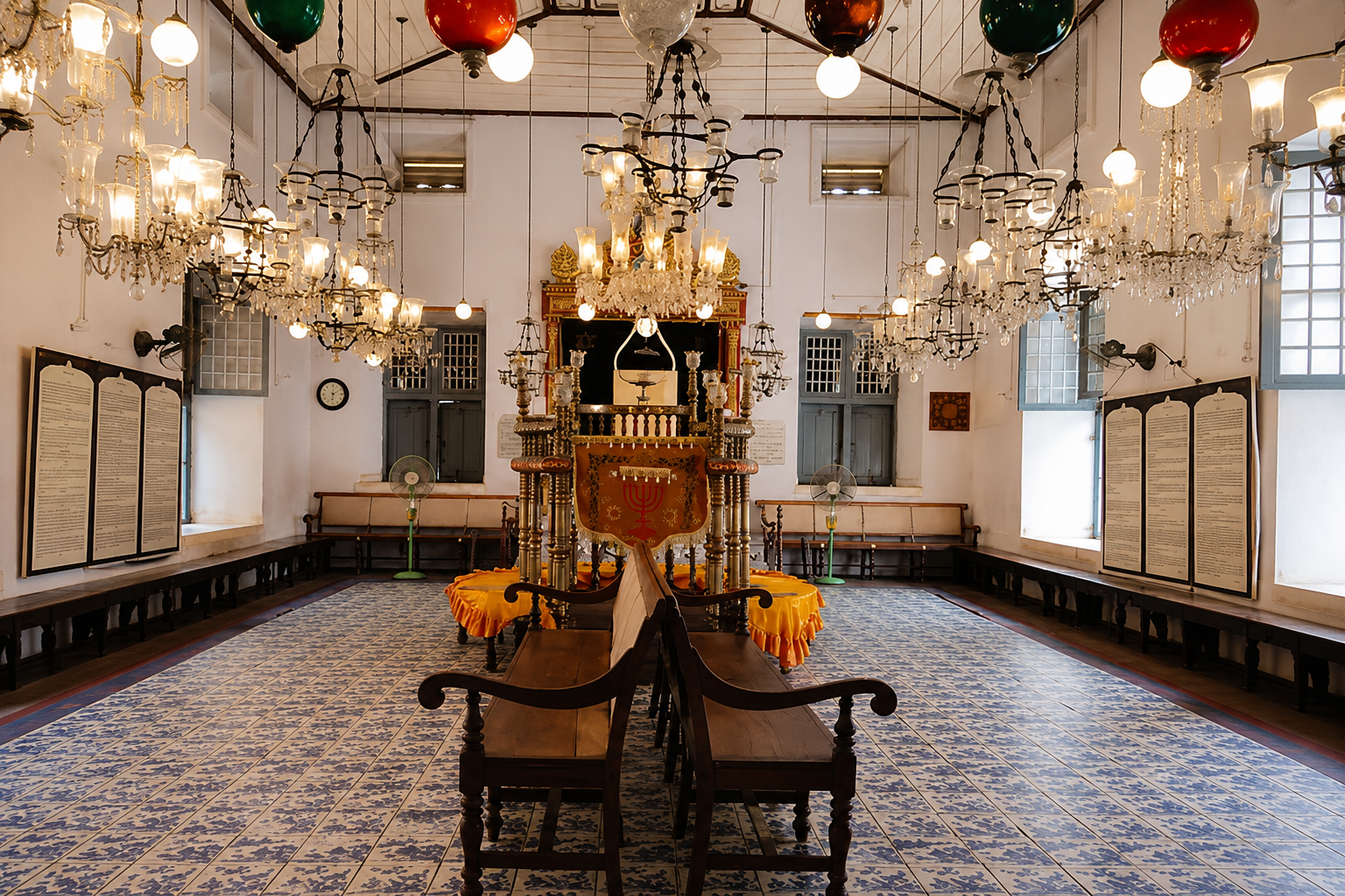 Historic Paradesi Jewish Synagogue in Kochi