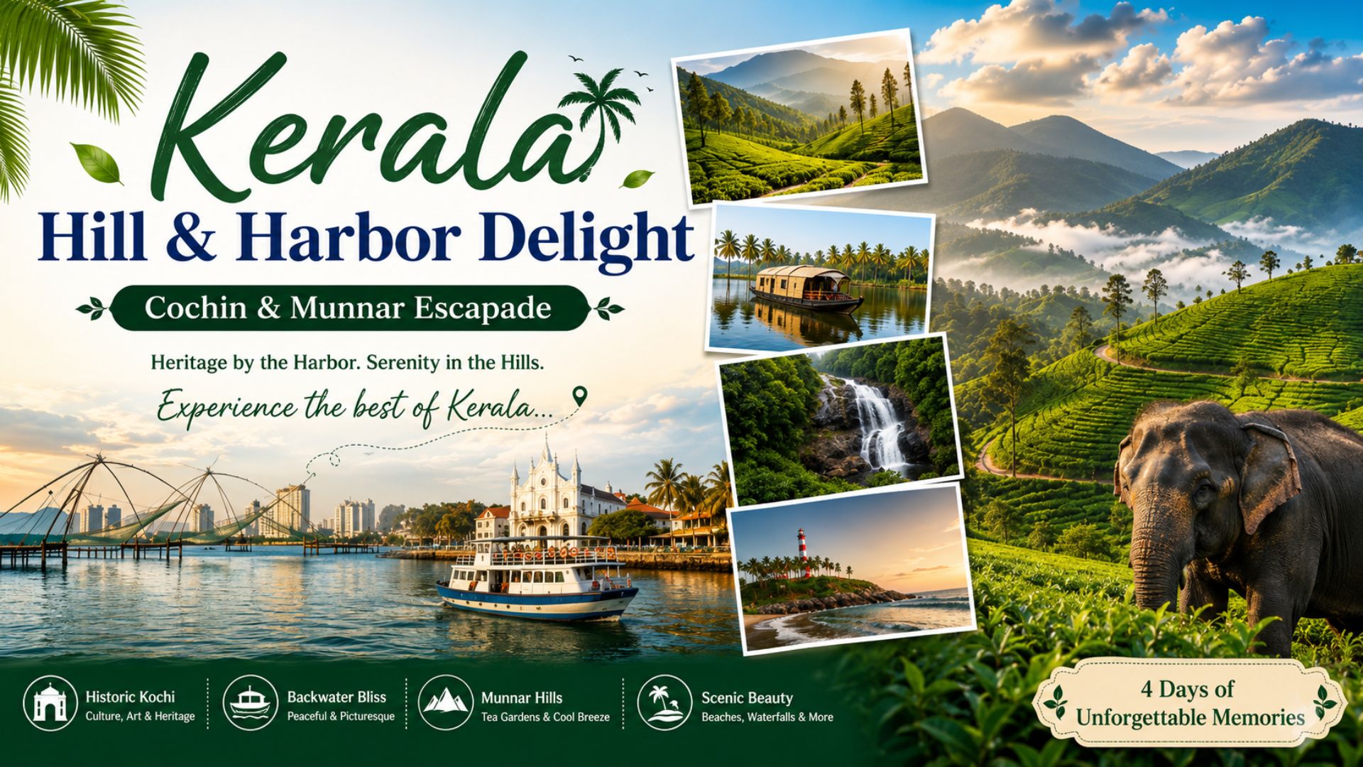 Kerala Hill & Harbor Delight : Cochin & Munnar Escapade