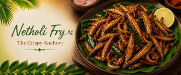 Crispy fried anchovies seasoned with Kerala spices, curry leaves, and onions.