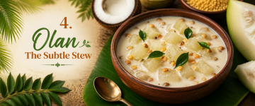 Kerala Olan made with ash gourd, cowpeas, and coconut milk.