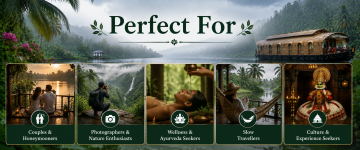 Kerala travel experiences for couples, photographers, wellness seekers, slow travellers and culture lovers with premium houseboat.
