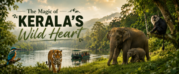 Elephant, tiger, kingfisher, lion-tailed macaque, and river safari in Kerala.