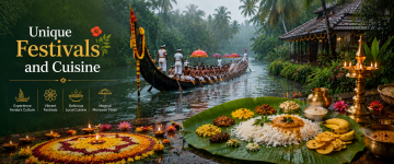 Kerala snake boat festival with traditional Sadya meal and cultural celebrations during monsoon.