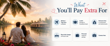 Travel expenses not included in Kerala honeymoon packages such as airfare, lunch, entrance fees, and personal expenses.